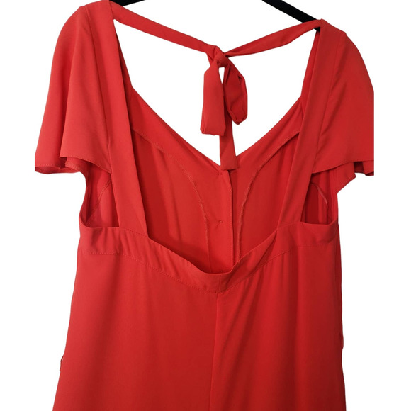 ASOS Maternity button front frill sleeve wide leg jumpsuit with cut out back - Picture 6 of 14